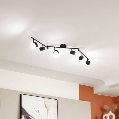 Lampa sufitowa Lindby Jyla, 6-punktowa, czarna matowa Jyla Lindby, możliwość ściemniania, czarny, biuro, metal, nowoczesny Lampa sufitowa Lindby Jyla, 6-punktowa, czarna matowa Jyla Lindby, możliwość ściemniania, czarny, biuro, metal, nowoczesny