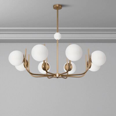 Maytoni Lampa wisząca szklana Rendez-vous, możliwość ściemniania, mosiężny / złoty, salon / jadalnia, metal Maytoni Lampa wisząca szklana Rendez-vous, możliwość ściemniania, mosiężny / złoty, salon / jadalnia, metal