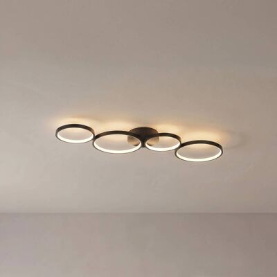 Lampa sufitowa LED Evengeline Lindby, czarny, salon / jadalnia, aluminium, nowoczesny Lampa sufitowa LED Evengeline Lindby, czarny, salon / jadalnia, aluminium, nowoczesny