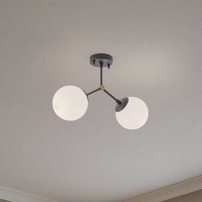 Lampa sufitowa Damar Opviq, możliwość ściemniania, czarny, salon / jadalnia, szkło Lampa sufitowa Damar Opviq, możliwość ściemniania, czarny, salon / jadalnia, szkło