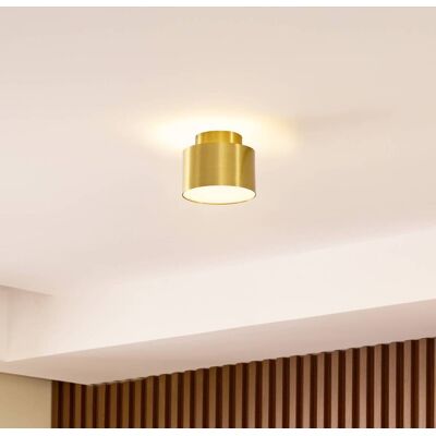 Reflektor LED Lindby Nivoria, 11 x 9 cm, kolor złoty, metalowy Nivoria, mosiężny / złoty, salon / jadalnia, aluminium, nowoczesny Reflektor LED Lindby Nivoria, 11 x 9 cm, kolor złoty, metalowy Nivoria, mosiężny / złoty, salon / jadalnia, aluminium, nowoczesny