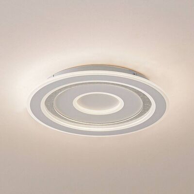 Lampa sufitowa LED Lorvik Lindby, możliwość ściemniania, biały / opal, salon / jadalnia, metal, nowoczesny Lampa sufitowa LED Lorvik Lindby, możliwość ściemniania, biały / opal, salon / jadalnia, metal, nowoczesny