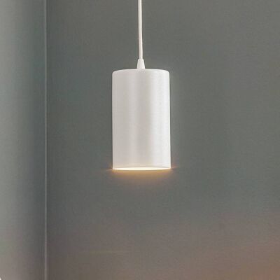 Lampa wisząca TEAM - Okrągła metalowa biała oprawa Lampa wisząca TEAM - Okrągła metalowa biała oprawa