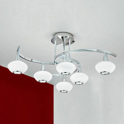 Orion Lampa sufitowa Lia, możliwość ściemniania, chromowy / srebrny, salon / jadalnia, metal, nowoczesny Orion Lampa sufitowa Lia, możliwość ściemniania, chromowy / srebrny, salon / jadalnia, metal, nowoczesny