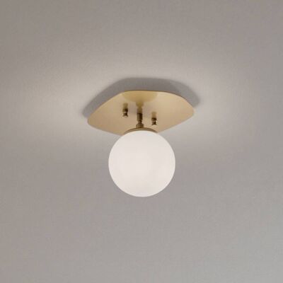 Lampa sufitowa Well Opviq, możliwość ściemniania, mosiężny / złoty, salon / jadalnia, szkło Lampa sufitowa Well Opviq, możliwość ściemniania, mosiężny / złoty, salon / jadalnia, szkło