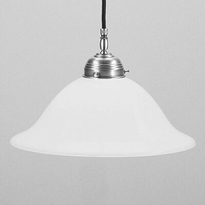 Berliner Messinglampen Lampa wisząca ANJA, możliwość ściemniania, biały / opal, salon / jadalnia, szkło, antyczny Berliner Messinglampen Lampa wisząca ANJA, możliwość ściemniania, biały / opal, salon / jadalnia, szkło, antyczny