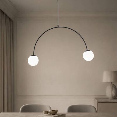 Lampa wisząca szklana Nova Domiluce, możliwość ściemniania, czarny, salon / jadalnia, metal, nowoczesny Lampa wisząca szklana Nova Domiluce, możliwość ściemniania, czarny, salon / jadalnia, metal, nowoczesny