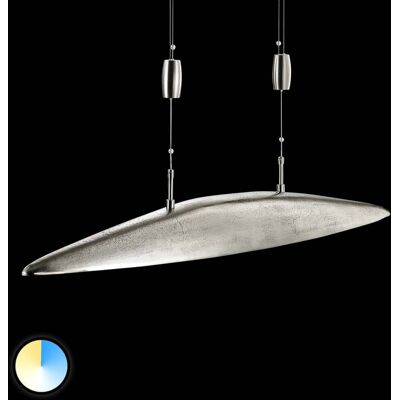Fischer & HONSEL Lampa wisząca SHINE, możliwość ściemniania, aluminiowy / szary / cynkowy, salon / jadalnia, aluminium, nowoczesny Fischer & HONSEL Lampa wisząca SHINE, możliwość ściemniania, aluminiowy / szary / cynkowy, salon / jadalnia, aluminium, nowoczesny