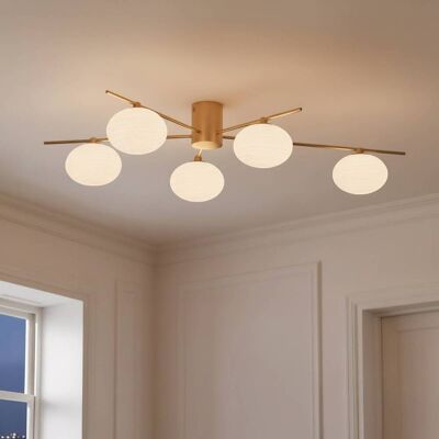 Lindby - Valisa - Gold - Glass - Lampa sufitowa Lindby - Valisa - Gold - Glass - Lampa sufitowa