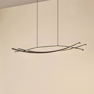Lampa wisząca Sayori Lucande, możliwość ściemniania, czarny, salon / jadalnia, metal, nowoczesny Lampa wisząca Sayori Lucande, możliwość ściemniania, czarny, salon / jadalnia, metal, nowoczesny
