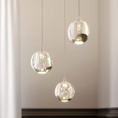 Lampa wisząca szklana Hayley Lucande, przezroczysty / transparentny, salon / jadalnia, szkło, nowoczesny Lampa wisząca szklana Hayley Lucande, przezroczysty / transparentny, salon / jadalnia, szkło, nowoczesny