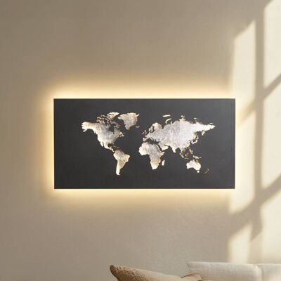 Kinkiet LED World Lucande, czarny, salon / jadalnia, metal, nowoczesny Kinkiet LED World Lucande, czarny, salon / jadalnia, metal, nowoczesny