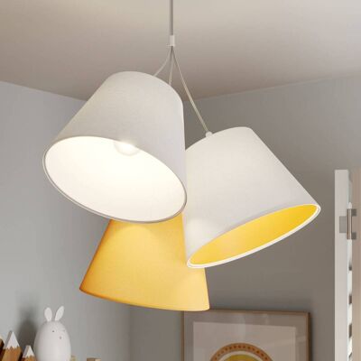Lampa wisząca Zsofia od Euluna - 3 źródła światła, Aksamit, Plastik Lampa wisząca Zsofia od Euluna - 3 źródła światła, Aksamit, Plastik