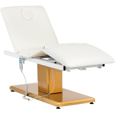 physa Fotel kosmetyczny - elektryczny - 3 silniki - 300 W - 190 x 65 x 60 - 73 cm - 200 kg - biały / złoty physa Fotel kosmetyczny - elektryczny - 3 silniki - 300 W - 190 x 65 x 60 - 73 cm - 200 kg - biały / złoty