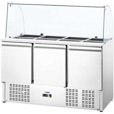 Stół chłodniczy sałatkowy - ze szklaną witryną - Royal Catering - 368 l - na 8 pojemników GN - 137 x 70 cm RCLK-W368 Stół chłodniczy sałatkowy - ze szklaną witryną - Royal Catering - 368 l - na 8 pojemników GN - 137 x 70 cm RCLK-W368
