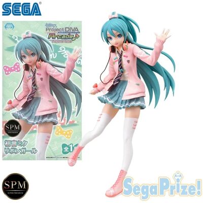 Bandai W magazynie SEGA SPM Hatsune Miku Project DIVA Arcade Future Tone Hatsune Miku Ribbon Girl PVC 23CM Anime Action Figures Model Toy Bandai W magazynie SEGA SPM Hatsune Miku Project DIVA Arcade Future Tone Hatsune Miku Ribbon Girl PVC 23CM Anime Action Figures Model Toy