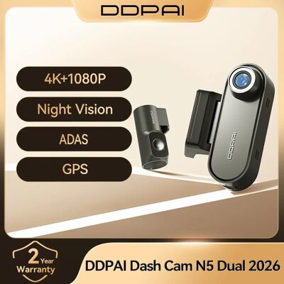 DDPAI N5 Dual - Kamera samochodowa z funkcją nagrywania - 4K UHD, Nocne widzenie, GPS DDPAI N5 Dual - Kamera samochodowa z funkcją nagrywania - 4K UHD, Nocne widzenie, GPS