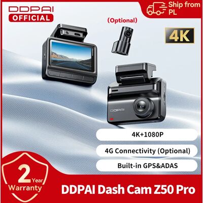 Kamera samochodowa DDPAI 4K Dash Cam Z50 Pro 5GHz Wi-Fi GPS ADAS Noktowizor 4G DVR z obsługą parkowania 24H, kamera przednia i tylna Kamera samochodowa DDPAI 4K Dash Cam Z50 Pro 5GHz Wi-Fi GPS ADAS Noktowizor 4G DVR z obsługą parkowania 24H, kamera przednia i tylna