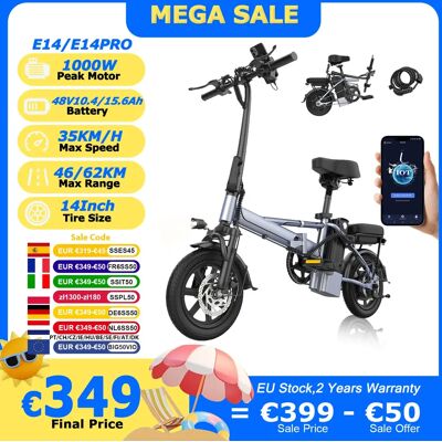 Nowy rower elektryczny AOVOPRO E14/E14Pro 2025, silnik o mocy szczytowej 1000W, koła 14 cali, akumulator 48V 15.6Ah, zasięg 62 km, prędkość 35 km/h, składany, z aplikacją, e-bike. Nowy rower elektryczny AOVOPRO E14/E14Pro 2025, silnik o mocy szczytowej 1000W, koła 14 cali, akumulator 48V 15.6Ah, zasięg 62 km, prędkość 35 km/h, składany, z aplikacją, e-bike.