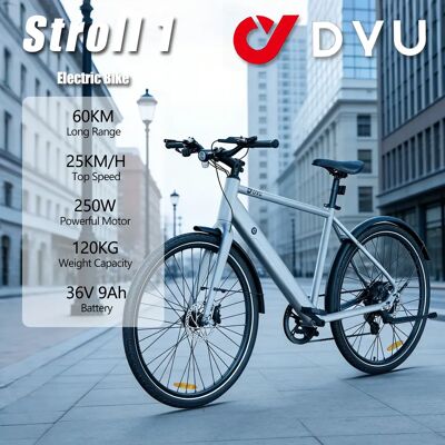 DYU Stroll 1 Adult Electric Bike 250W Electrical Road Bicycle 36V 9Ah E-bike 16" Mountain Ebike 25 km/h Max Speed DYU Stroll 1 Adult Electric Bike 250W Electrical Road Bicycle 36V 9Ah E-bike 16" Mountain Ebike 25 km/h Max Speed