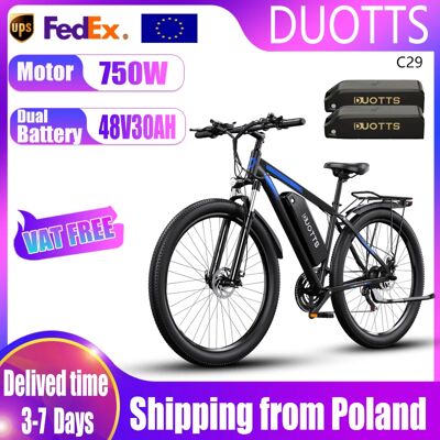 DUOTTS C29 E-Bike 750W Silnik 48V15*2AH Bateria ze stopu magnezu i aluminium Rower elektryczny Opony 29-calowe 21-biegowy rower elektryczny DUOTTS C29 E-Bike 750W Silnik 48V15*2AH Bateria ze stopu magnezu i aluminium Rower elektryczny Opony 29-calowe 21-biegowy rower elektryczny