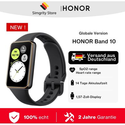 HONOR Band 10 Smart Wearables, 1,57-calowy monitor fitness AMOLED, tętno SpO2, 96 rodzajów ruchu, wodoodporność 5ATM, bateria na 14 dni, czarny HONOR Band 10 Smart Wearables, 1,57-calowy monitor fitness AMOLED, tętno SpO2, 96 rodzajów ruchu, wodoodporność 5ATM, bateria na 14 dni, czarny