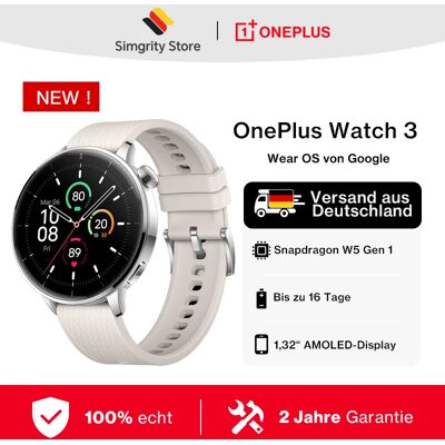 OnePlus Watch 3 43 mm Smartwatch 1,32 cala Wyświetlacz AMOLED Snapdragon W5 Gen 1,7 dnia baterii Bluetooth 5.2 NFC Google Wallet, SpO2, sen, tlen we krwi, monitorowanie tętna, ponad 100 oryginalnych OnePlus Watch 3 43 mm Smartwatch 1,32 cala Wyświetlacz AMOLED Snapdragon W5 Gen 1,7 dnia baterii Bluetooth 5.2 NFC Google Wallet, SpO2, sen, tlen we krwi, monitorowanie tętna, ponad 100 oryginalnych