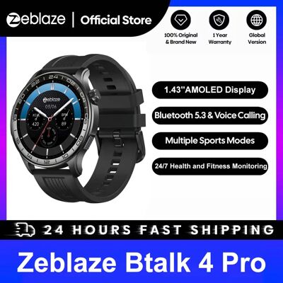 Nowy smartwatch Zeblaze Btalk 4 Pro z funkcją rozmów głosowych, ekranem AMOLED 1.43'', pomiarem tętna, funkcjami fitness i wellness dla mężczyzn. Nowy smartwatch Zeblaze Btalk 4 Pro z funkcją rozmów głosowych, ekranem AMOLED 1.43'', pomiarem tętna, funkcjami fitness i wellness dla mężczyzn.
