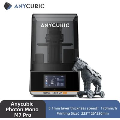 ANYCUBIC Photon Mono M7 Pro 14K Mono MSLA 3D drukarka 10.1 ''z żywicy LCD 3D do 170mm/h rozmiar wydruku 223*126*230mm ANYCUBIC Photon Mono M7 Pro 14K Mono MSLA 3D drukarka 10.1 ''z żywicy LCD 3D do 170mm/h rozmiar wydruku 223*126*230mm