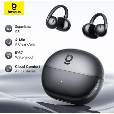 Baseus Bowie MC2 AIR – bezprzewodowe słuchawki douszne TWS z klipsami, Bluetooth 6.0, otwarte, 4 mikrofony, technologia ENC, słuchawki sportowe. Baseus Bowie MC2 AIR – bezprzewodowe słuchawki douszne TWS z klipsami, Bluetooth 6.0, otwarte, 4 mikrofony, technologia ENC, słuchawki sportowe.