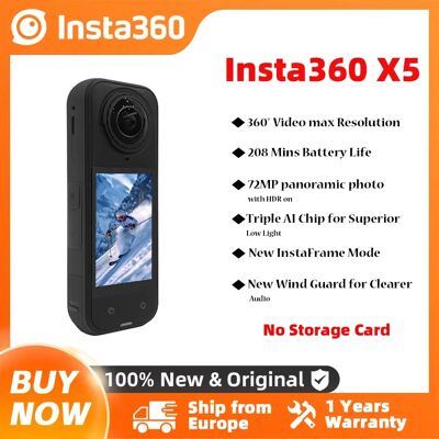 Kamera akcji Insta360 X5 Nowa wersja 8K 30Fps Wymienne obiektywy Potrójne chipy AI Wydajność w słabym oświetleniu 185 minut pracy na baterii Insta360 X5 Kamera akcji Insta360 X5 Nowa wersja 8K 30Fps Wymienne obiektywy Potrójne chipy AI Wydajność w słabym oświetleniu 185 minut pracy na baterii Insta360 X5