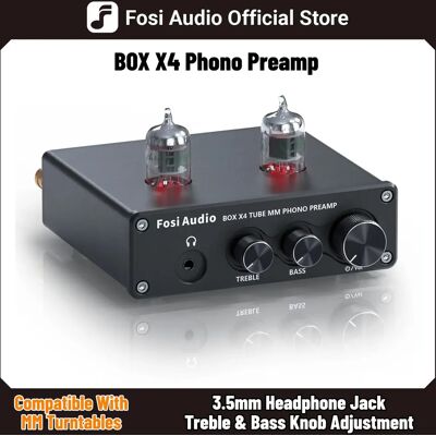 Przedwzmacniacz gramofonowy Fosi Audio z lampowym wzmacniaczem HiFi BOX X4 Przedwzmacniacz gramofonowy Fosi Audio z lampowym wzmacniaczem HiFi BOX X4