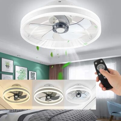 NONE Okrągły, cichy wentylator sufitowy o mocy 50 W z oświetleniem, lampa sufitowa LED o mocy 50 cm z wentylatorem, wentylator do salonu z możliwością ściemniania za pomocą pilota NONE Okrągły, cichy wentylator sufitowy o mocy 50 W z oświetleniem, lampa sufitowa LED o mocy 50 cm z wentylatorem, wentylator do salonu z możliwością ściemniania za pomocą pilota