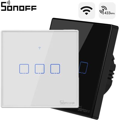 SONOFF T2/T3EU 433 MHz RF Wi-Fi dotykowy przełącznik ścienny, inteligentne sterowanie scenami za pomocą pilota eWeLink, sterowanie głosowe z Alexa i Google Home SONOFF T2/T3EU 433 MHz RF Wi-Fi dotykowy przełącznik ścienny, inteligentne sterowanie scenami za pomocą pilota eWeLink, sterowanie głosowe z Alexa i Google Home