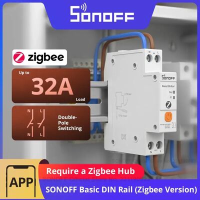 SONOFF BASIC-ZB1GSP Inteligentny przełącznik Zigbee na szynę DIN, 32A, wysokiej mocy, dwubiegunowy, z funkcją monitorowania energii i ochroną przed przeciążeniem SONOFF BASIC-ZB1GSP Inteligentny przełącznik Zigbee na szynę DIN, 32A, wysokiej mocy, dwubiegunowy, z funkcją monitorowania energii i ochroną przed przeciążeniem