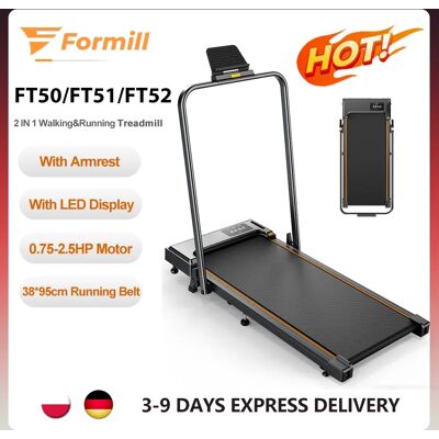 Bieżnia Formill FT51/FT50/FT52 2 w 1 do chodzenia i biegania, 0.75-2.5 KM, składana bieżnia pod biurko, powierzchnia do biegania 38*95 cm z podłokietnikami, wyświetlacz LED, otwór na olej, urządzenie Bieżnia Formill FT51/FT50/FT52 2 w 1 do chodzenia i biegania, 0.75-2.5 KM, składana bieżnia pod biurko, powierzchnia do biegania 38*95 cm z podłokietnikami, wyświetlacz LED, otwór na olej, urządzenie