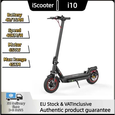 Hulajnoga elektryczna iScooter i10 - Silnik 650W - Akumulator 42V 15Ah - Hulajnoga elektryczna miejska - Opony 10-calowe - Obsługa aplikacji Hulajnoga elektryczna iScooter i10 - Silnik 650W - Akumulator 42V 15Ah - Hulajnoga elektryczna miejska - Opony 10-calowe - Obsługa aplikacji