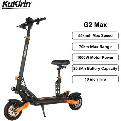 Hulajnoga Elektryczna Składana dla Dorosłych KuKirin G2 Max z Siedzeniem, Hulajnoga Elektryczna E-Scooter 55 km/h, Hulajnoga Elektryczna 1000W, Deskorolka, Kolejka Hulajnoga Elektryczna Składana dla Dorosłych KuKirin G2 Max z Siedzeniem, Hulajnoga Elektryczna E-Scooter 55 km/h, Hulajnoga Elektryczna 1000W, Deskorolka, Kolejka