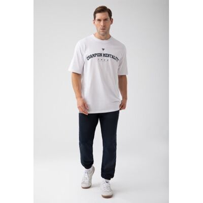 Trec Wear Biały T-shirt męski TW BASIC TSHIRT OVERSIZE 182 M WHITE Trec Wear Biały T-shirt męski TW BASIC TSHIRT OVERSIZE 182 M WHITE