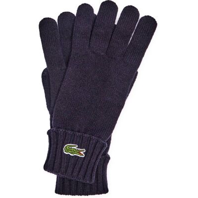 Rękawiczki Lacoste z wełny jersey - granatowe - Rękawiczki Rękawiczki Lacoste z wełny jersey - granatowe - Rękawiczki