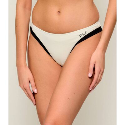 Karl Lagerfeld Jeans Dół od bikini Signature Cheeky kremowy XL Karl Lagerfeld Jeans Dół od bikini Signature Cheeky kremowy XL