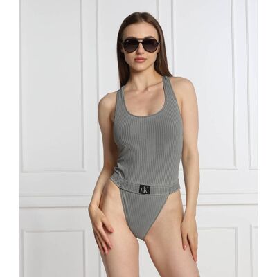 Calvin Klein Swimwear Strój kąpielowy szary S Calvin Klein Swimwear Strój kąpielowy szary S