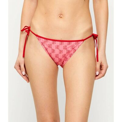 Hugo Bodywear Dół od bikini MONOGRAM SIDE TIE różowy L Hugo Bodywear Dół od bikini MONOGRAM SIDE TIE różowy L