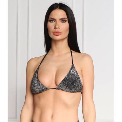 Karl Lagerfeld Góra od bikini ikonik 2.0 lurex srebrny XS Karl Lagerfeld Góra od bikini ikonik 2.0 lurex srebrny XS