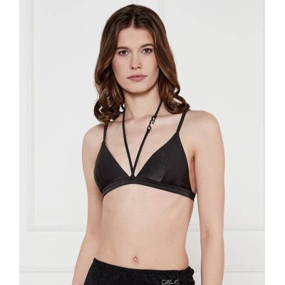 Karl Lagerfeld Góra od bikini DNA Shine Halter gunmetal M Karl Lagerfeld Góra od bikini DNA Shine Halter gunmetal M