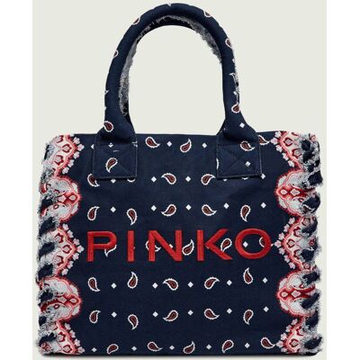 Pinko Torba plażowa Canvas Tote granatowy OS Pinko Torba plażowa Canvas Tote granatowy OS