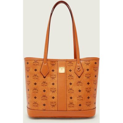 MCM Shopperka + saszetka Liz z dodatkiem skóry koniakowy OS MCM Shopperka + saszetka Liz z dodatkiem skóry koniakowy OS