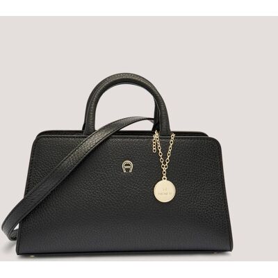 Aigner Skórzany kuferek CYBILL S czarny OS Aigner Skórzany kuferek CYBILL S czarny OS