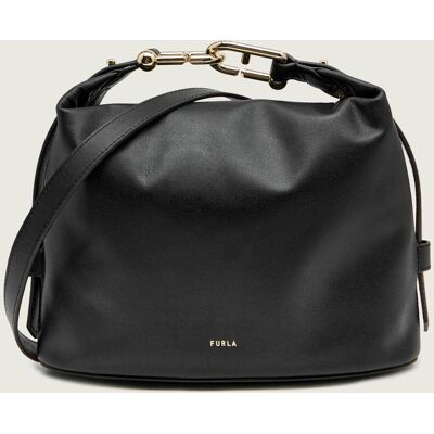 Furla Skórzana torebka na ramię Furla Nuvola czarny OS Furla Skórzana torebka na ramię Furla Nuvola czarny OS