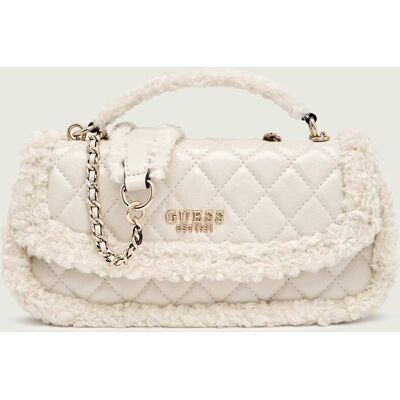 Guess Torebka na ramię CRISTI shearling kremowy OS Guess Torebka na ramię CRISTI shearling kremowy OS